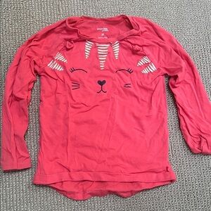 Carter's Red Cat Face Long Sleeve Tee